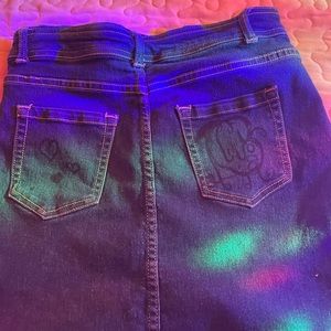 Button up Jean mini skirt with pockets